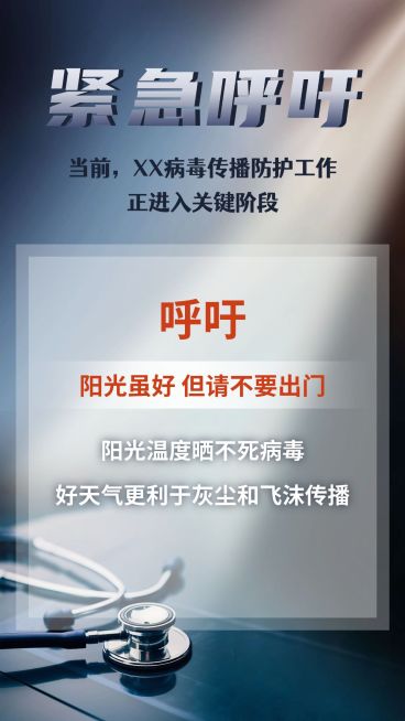 医疗健康号召防控宣传手机海报预览效果
