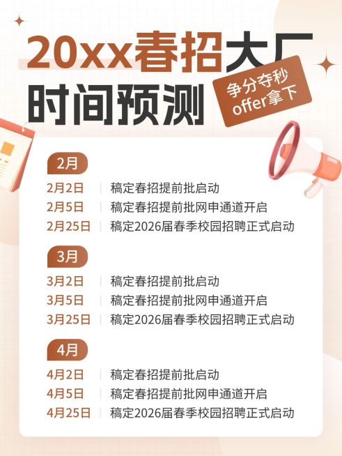企业春季招聘春招大厂时间线预测攻略小红书配图预览效果