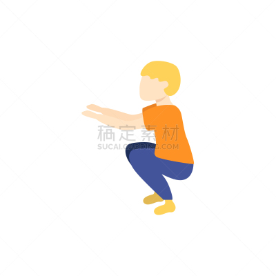 男孩,小山羊,公寓,动作,插画,白色,分离着色,男人,锻炼