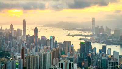 香港城市日落