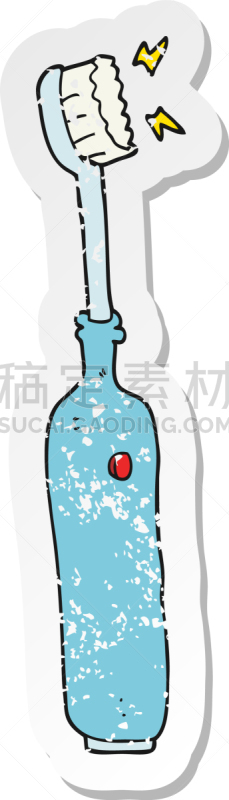 标签,漫画,仿旧磨损的效果,可爱的,传统,古老的,图像,牙刷,艺术,绘制