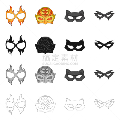 面具,图标集,秘密,传统节日,女人,品牌名称,蜘蛛网