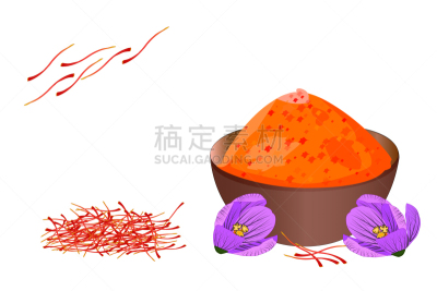 藏红花,香料,分离着色,白色背景,伊朗,背景分离,食品,番红花属,成分,研磨食品