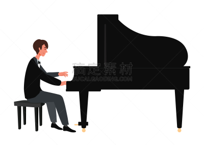 白色背景,绘画插图,音乐人,分离着色,背景分离,华贵,简单,流行音乐会,椅子,儿童