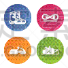 set line boots skateboard trick snowmobile and