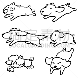 狗,可爱的,华丽的,纯种犬,动物,装饰物,贵宾犬,跑,布置,绘制