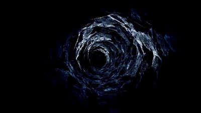 穿过一个洞穴飞向星星。