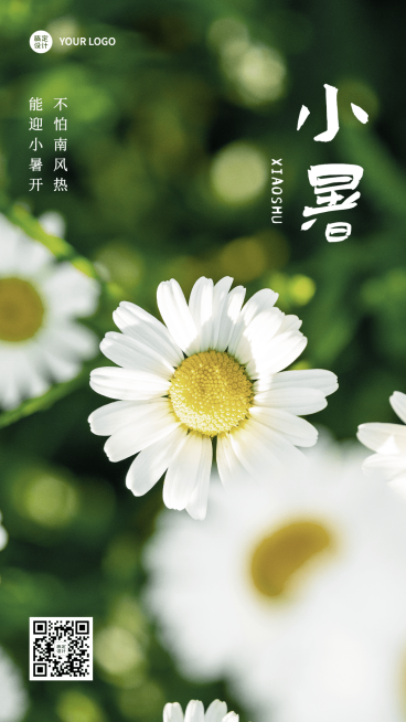 小暑节气祝福排版手机海报预览效果