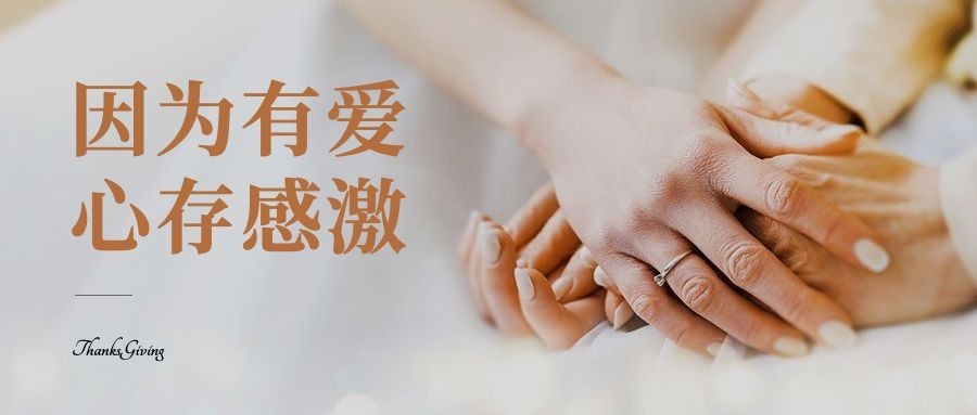 感恩节手部特写实景祝福公众号首图预览效果