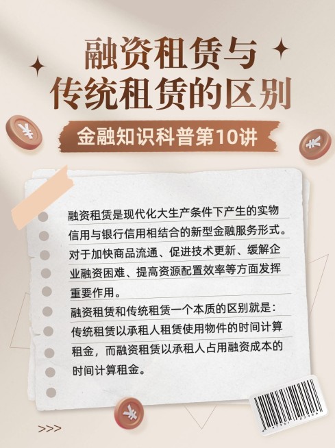 金融融资租赁知识科普手帐风小红书配图预览效果