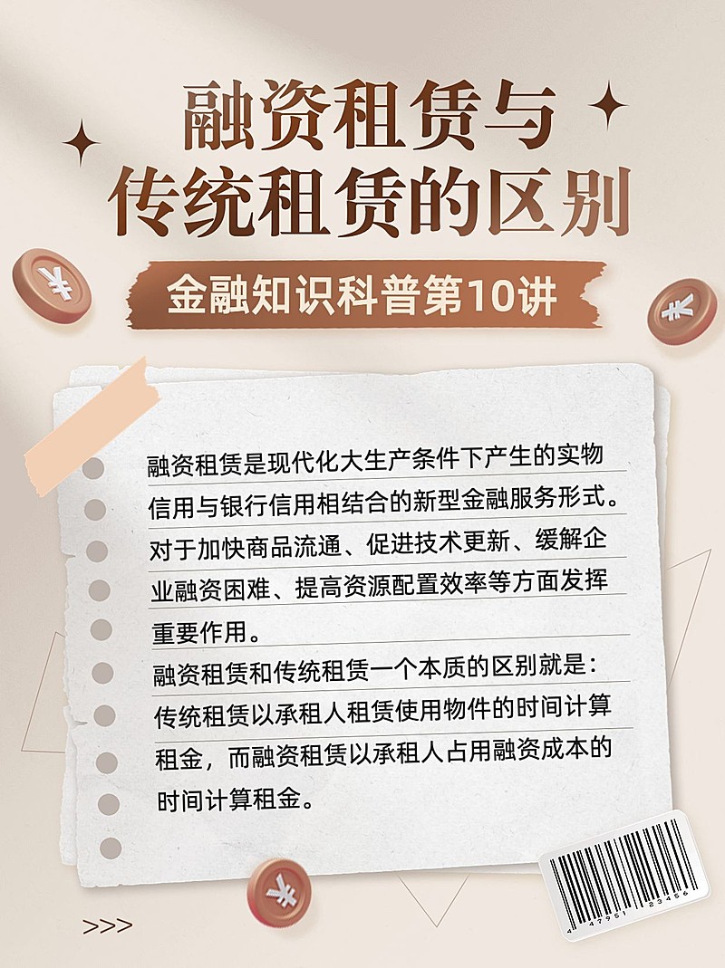 金融融资租赁知识科普手帐风小红书配图