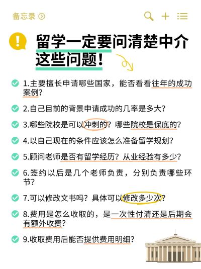 留学攻略指南备忘录视觉小红书封面