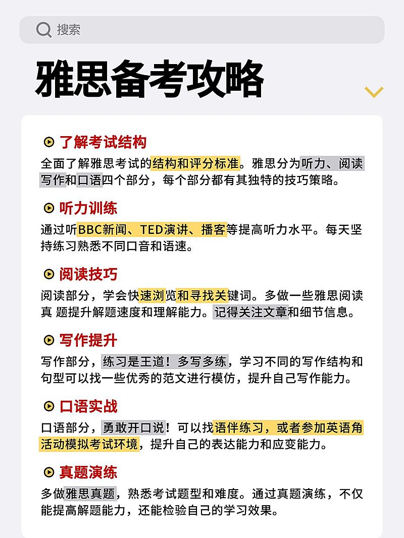 教育雅思备考攻略指南小红书配图