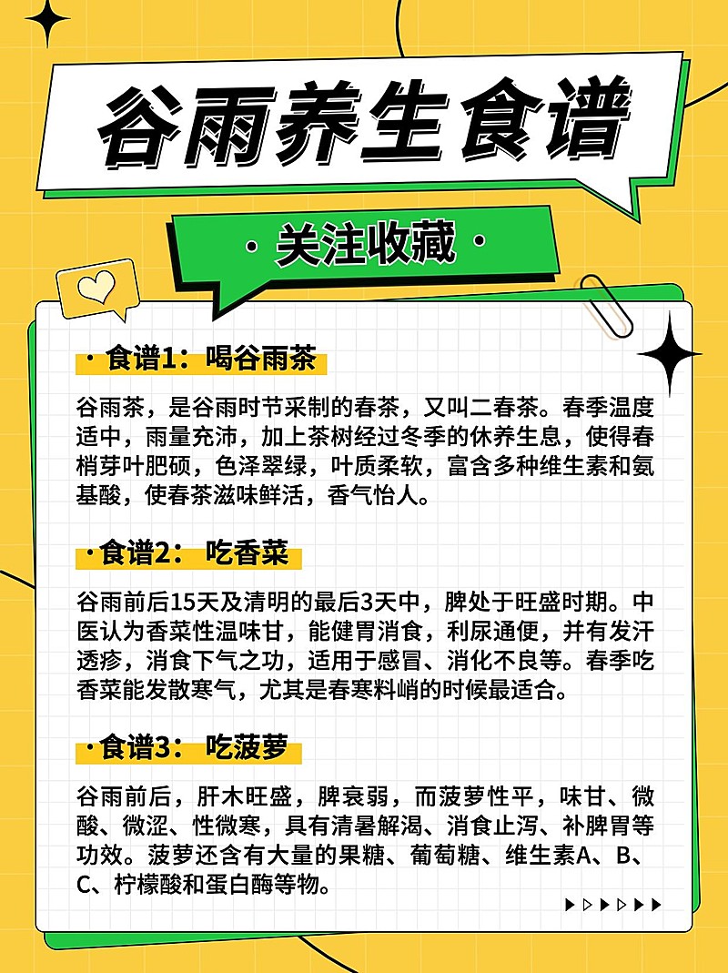 谷雨餐饮美食养生食谱小红书配图