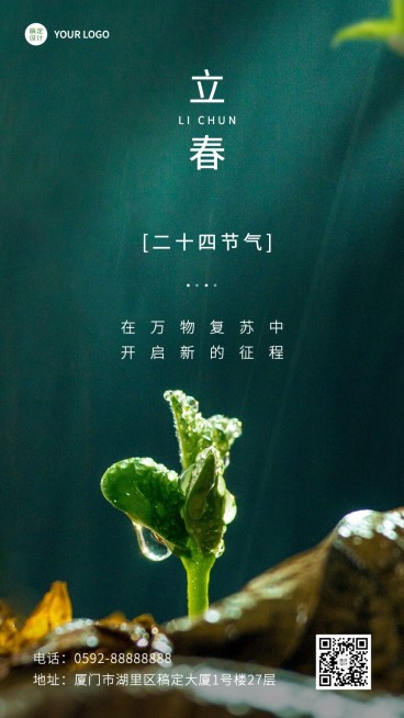 立春节气祝福简约手机海报预览效果