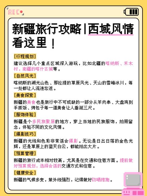 旅游攻略指南小红书配图预览效果