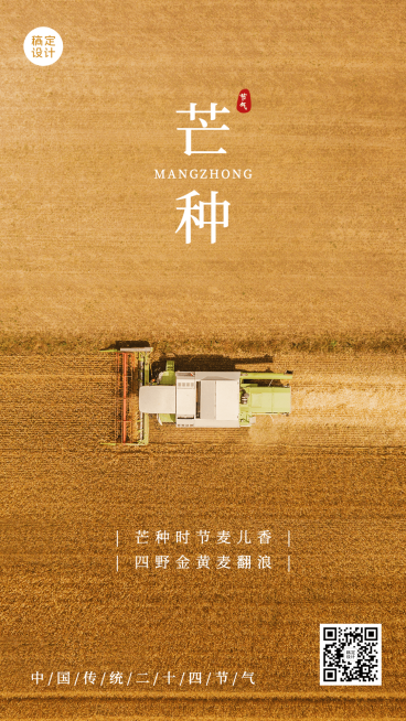 芒种节气祝福排版手机海报预览效果