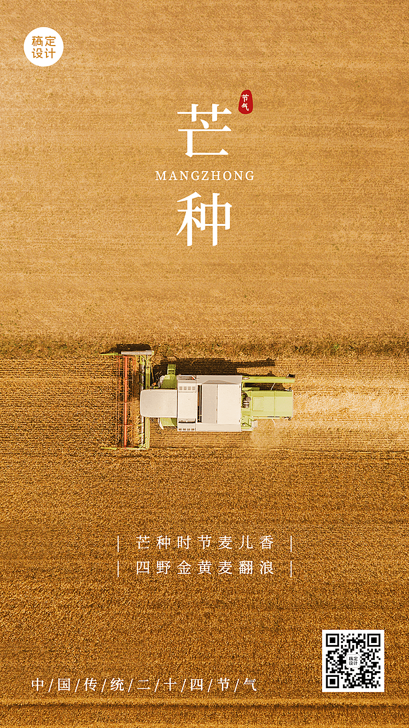 芒种节气祝福排版手机海报