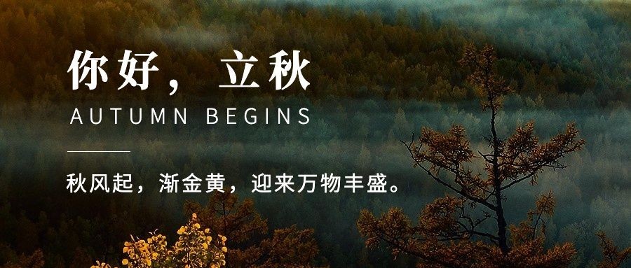 立秋节气祝福秋天实景公众号首图预览效果