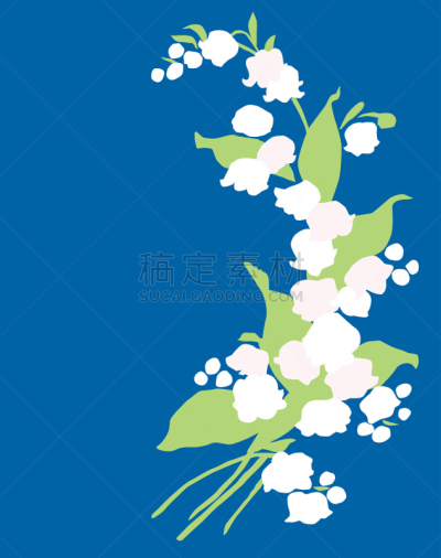 贺卡,矢量,铃兰,纺织品,春天,植物,绘画插图,串,花