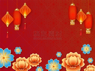 中国灯笼,高雅,红色背景,春节,华丽的,灯笼,华贵,模板,现代,中国