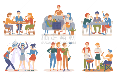 人,友谊,热情,杯,电视机,烤肉架,女人,现代,相伴,聚会