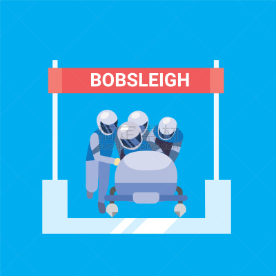 winter sport bobsleigh flat
