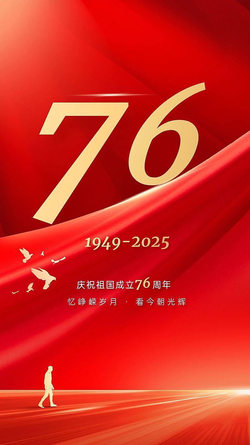 国庆节节日祝福手机海报