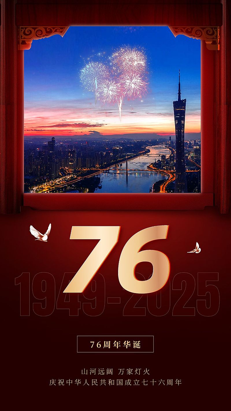 国庆节节日祝福手机海报