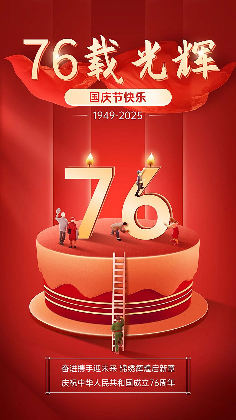 国庆节节日祝福手机海报