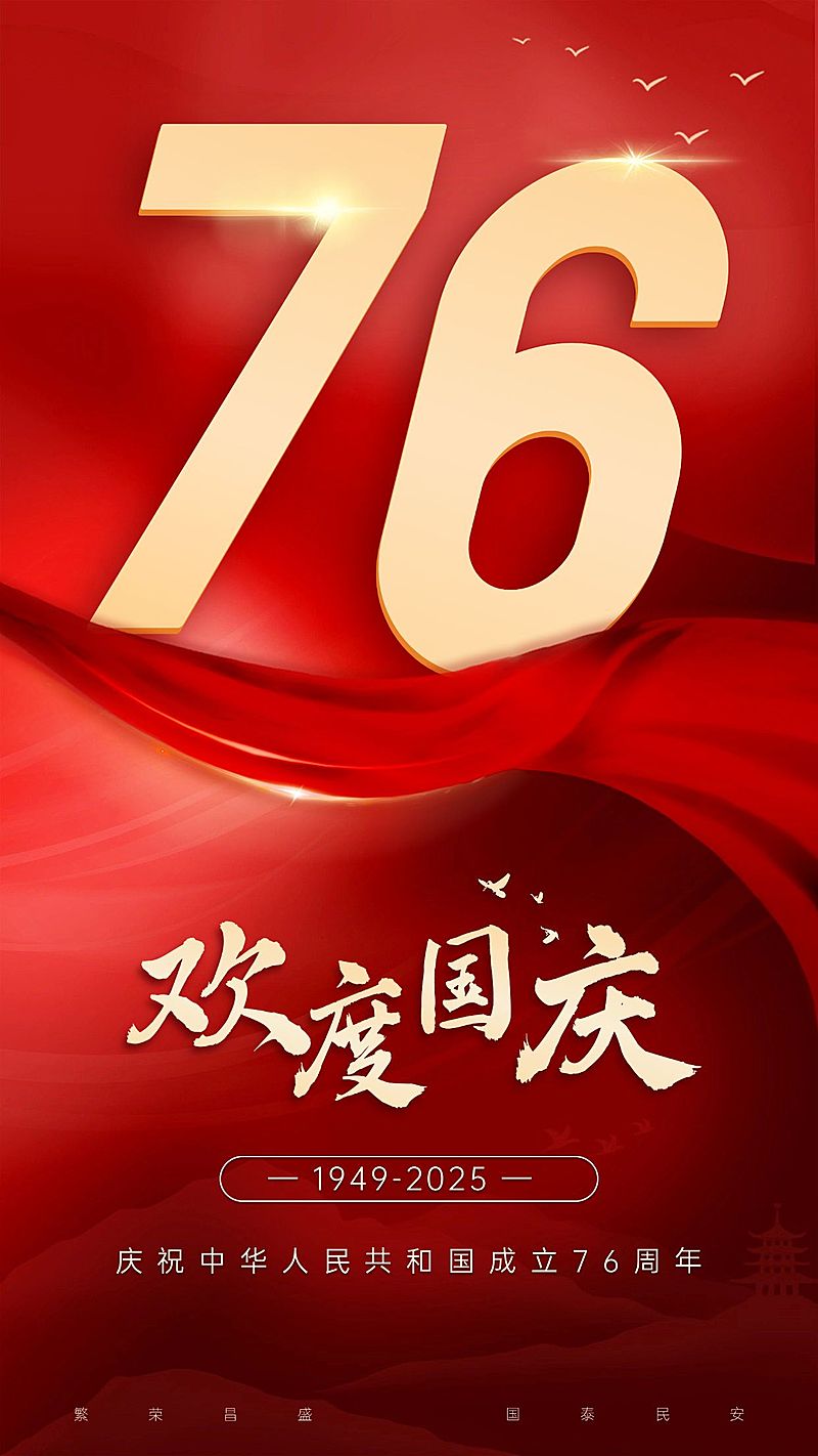 国庆节节日祝福合成手机海报