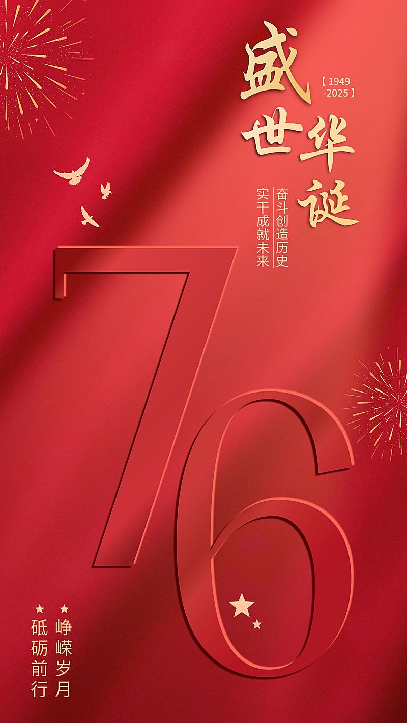 国庆节节日祝福手机海报