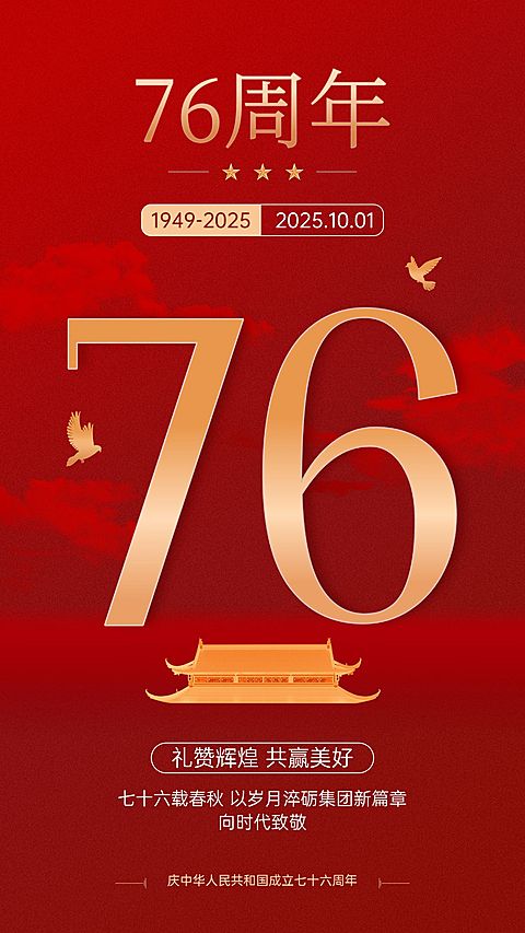 国庆节节日祝福手机海报