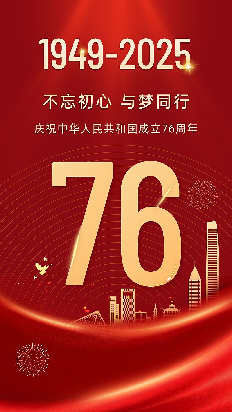 国庆节节日祝福手机海报