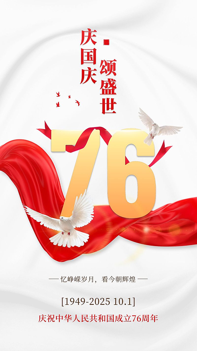 国庆节节日祝福合成手机海报