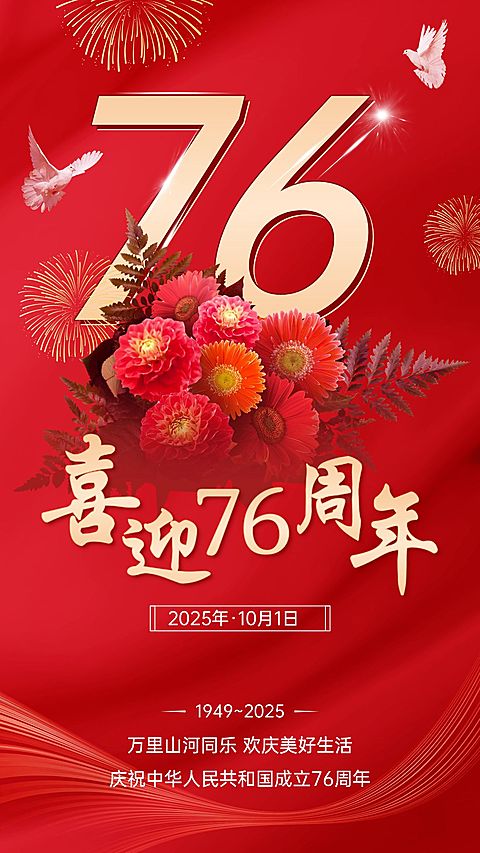 国庆节节日祝福手机海报