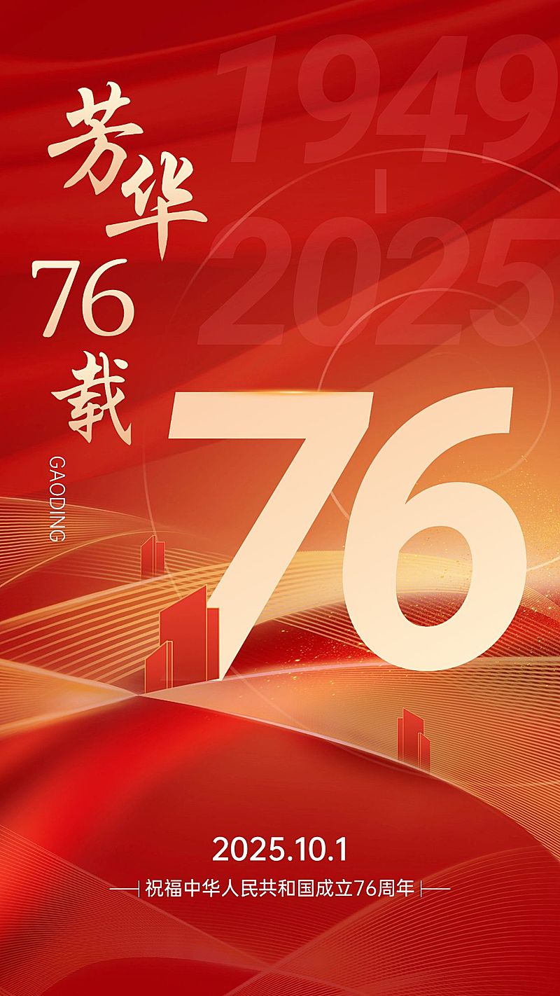 国庆节节日祝福手机海报