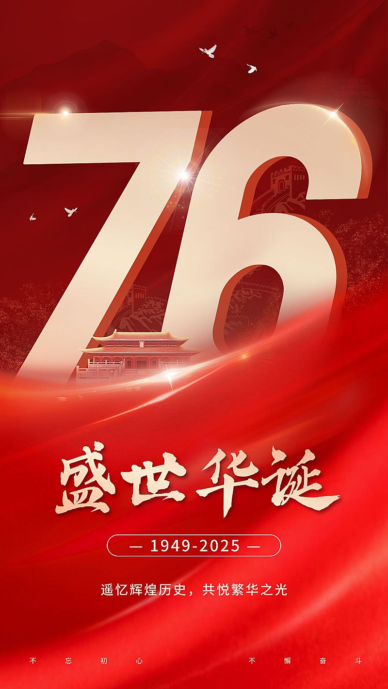 国庆节节日祝福合成手机海报