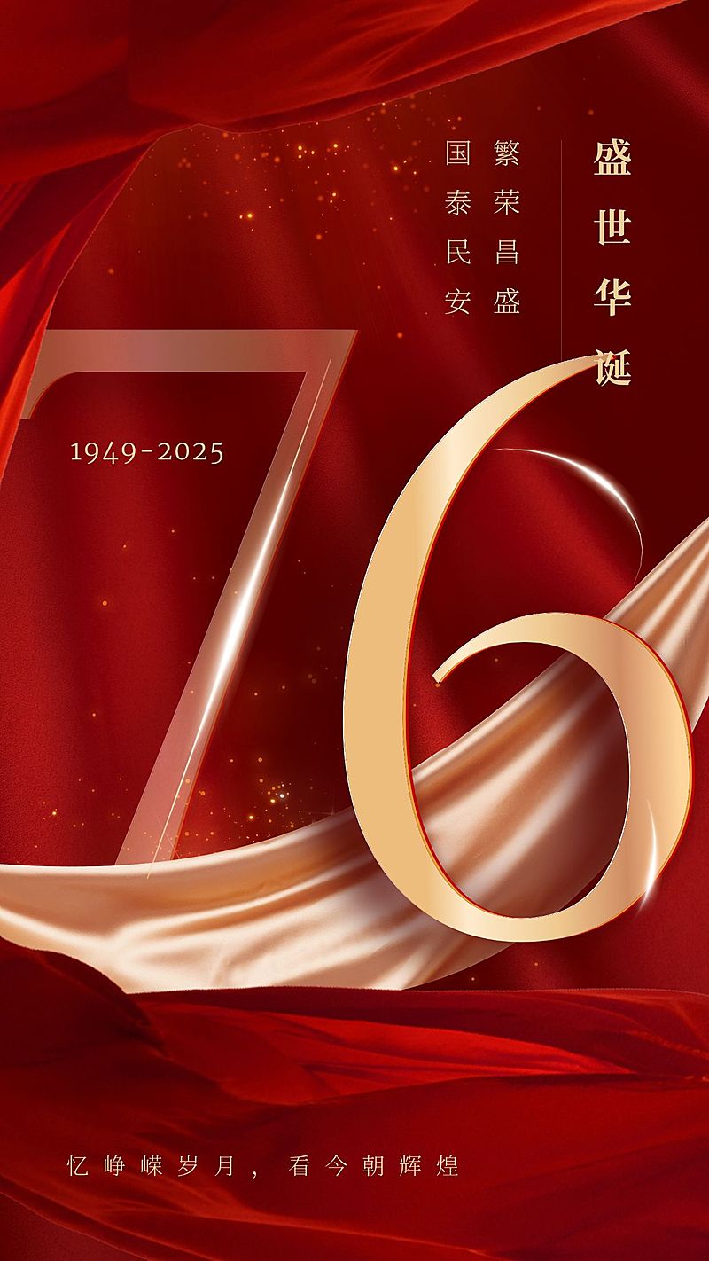 国庆节节日祝福合成手机海报