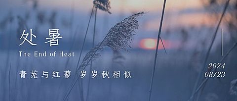 处暑节气祝福问候实景公众号首图