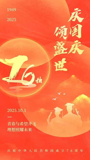 国庆节祝福手绘手机海报预览效果