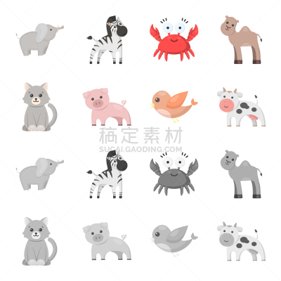 动物,完美,计算机图标,平衡折角灯,斑马,纯种犬,哺乳纲,象,猪,鸟类