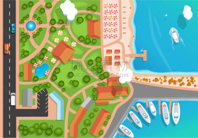 城镇,交通,海洋,公园,路,都市风景,度假胜地,顶部,汽车,格林公园