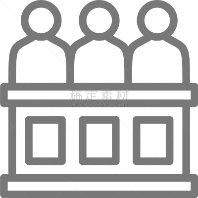 陪审员,线图标,商务,法官,被告