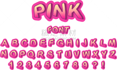粉色,字体,可爱的,字母,字母表次序,信函,英格兰,模板,人的牙齿