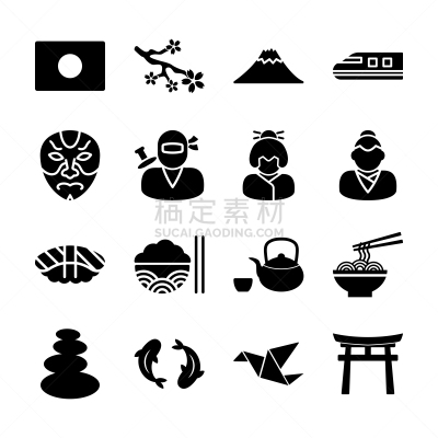 日本,符号,日本武士,传统,寿司,食品,著名景点,品牌名称,鲤鱼,鸟居