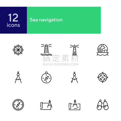 方向,图标集,海洋,线条,船,旅途,背景分离,环境,天气,乘船游