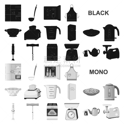 厨房器具,黑色,计算机图标,家居设施,长柄勺,围裙,设备用品,品牌名称,收集,布置