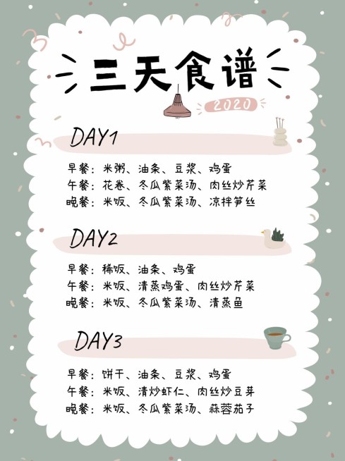 餐饮美食攻略指南简约小红书配图预览效果