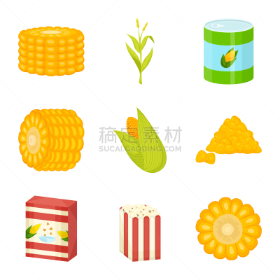 食品,甜玉米,品牌名称,农业,蔬菜,热,谷物,清新,收集,设计